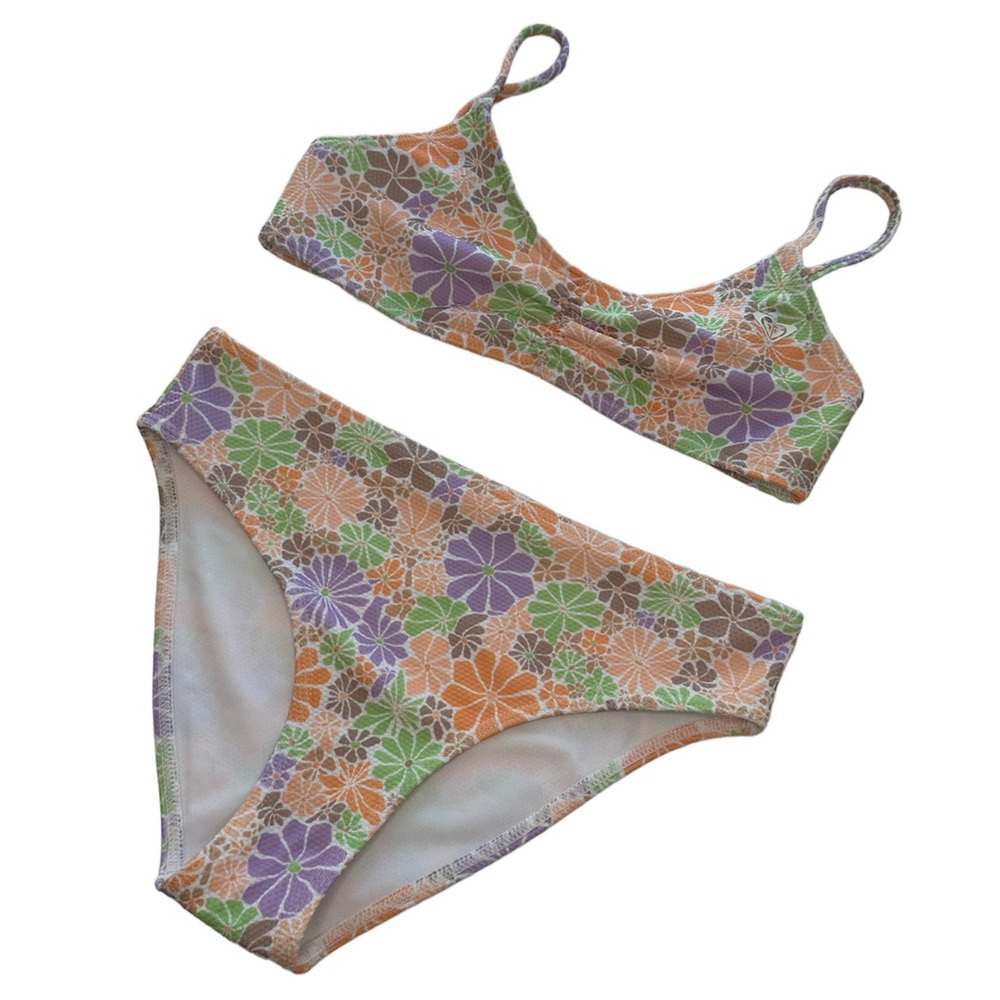Roxy All About Sol Bralette Swimsuit Set NWT Girls Size 10
